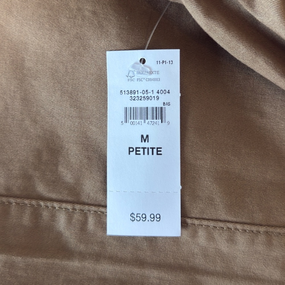 NWT Gap Factory High Rise Easy Wide-Leg Khaki M Petite - Picture 4 of 5